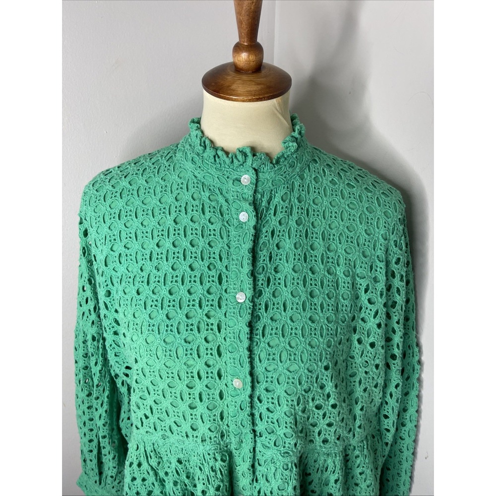 New Jude Connally Clover Green Eyelet Gloria Dress Large L - Picture 9 of 12